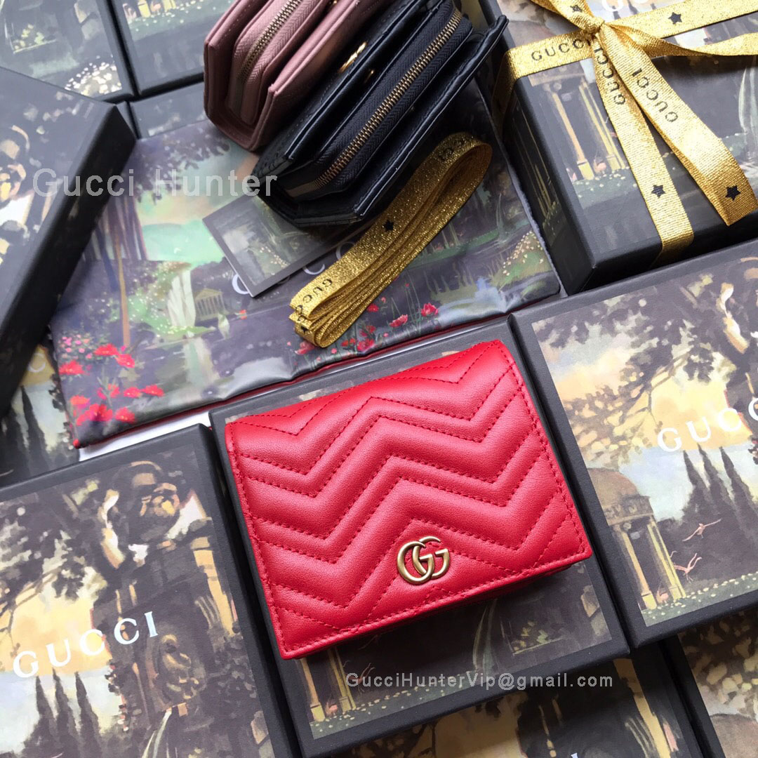 Gucci GG Marmont Leather Wallet Red 546580